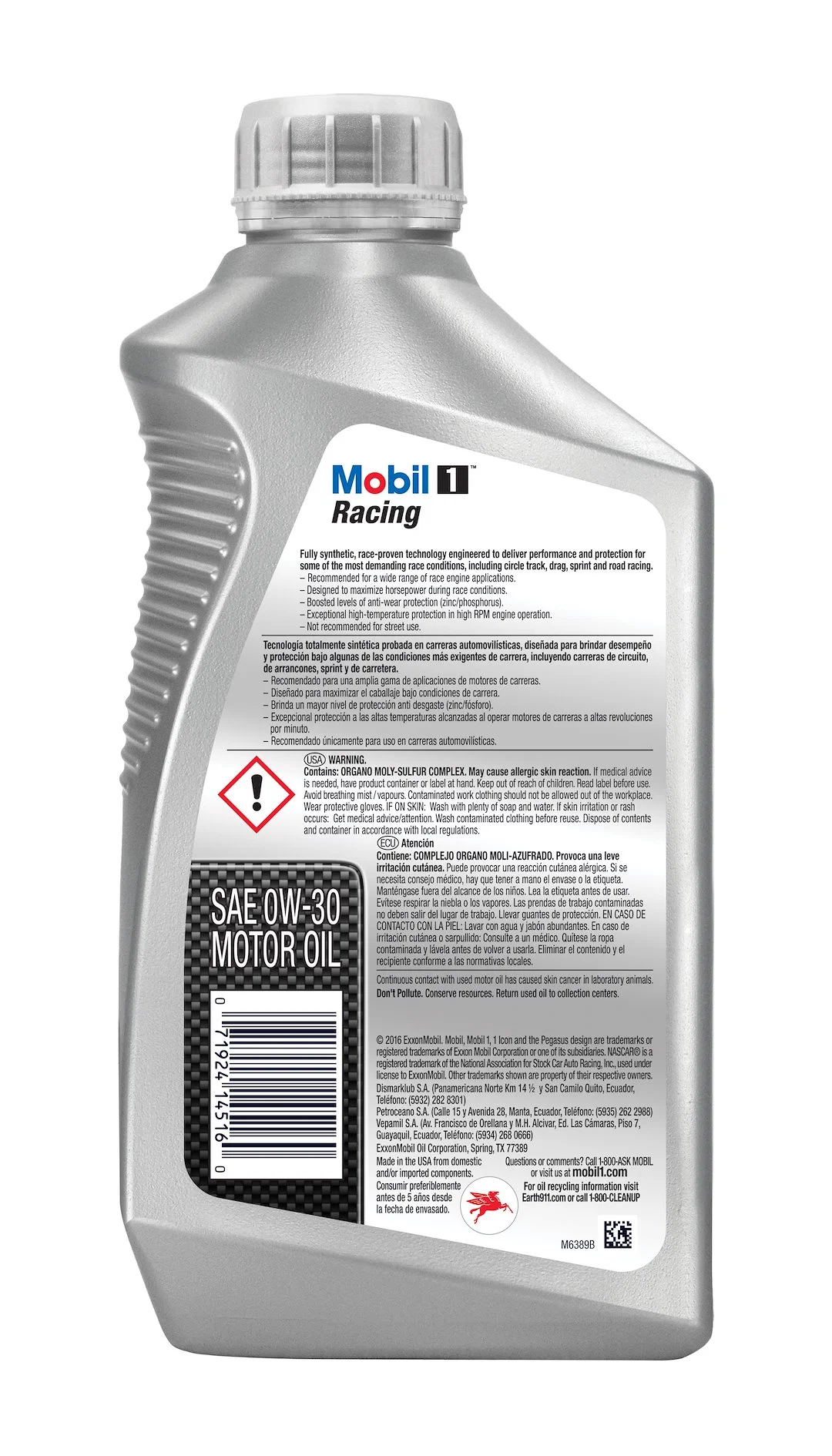 102622 – MOBIL Oil, SAE 0W-30 Full Synthetic 1 Quart Bottle Single Track Use Only